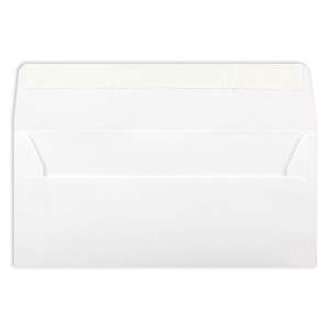 25 Brief-Umschläge DIN Lang - Hochweiß / Kristallweiß - 100 g/m² - 11 x 22 cm - sehr formstabil - Haftklebung - Qualitätsmarke: FarbenFroh by GUSTAV NEUSER