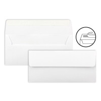25 Brief-Umschläge DIN Lang - Hochweiß / Kristallweiß - 100 g/m² - 11 x 22 cm - sehr formstabil - Haftklebung - Qualitätsmarke: FarbenFroh by GUSTAV NEUSER