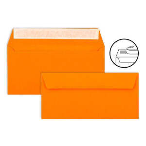 300 Brief-Umschläge DIN Lang - Orange - 110 g/m² - 11 x 22 cm - sehr formstabil - Haftklebung - Qualitätsmarke: FarbenFroh by GUSTAV NEUSER