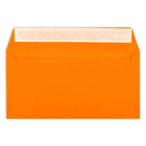 300 Brief-Umschläge DIN Lang - Orange - 110 g/m² - 11 x 22 cm - sehr formstabil - Haftklebung - Qualitätsmarke: FarbenFroh by GUSTAV NEUSER