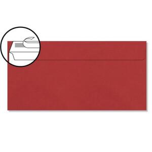 25 Brief-Umschläge DIN Lang - Dunkel-Rot - 110 g/m² - 11 x 22 cm - sehr formstabil - Haftklebung - Qualitätsmarke: FarbenFroh by GUSTAV NEUSER