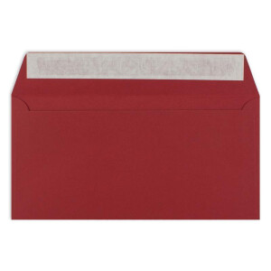 25 Brief-Umschläge DIN Lang - Dunkel-Rot - 110 g/m² - 11 x 22 cm - sehr formstabil - Haftklebung - Qualitätsmarke: FarbenFroh by GUSTAV NEUSER