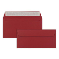 25 Brief-Umschläge DIN Lang - Dunkel-Rot - 110 g/m² - 11 x 22 cm - sehr formstabil - Haftklebung - Qualitätsmarke: FarbenFroh by GUSTAV NEUSER