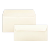 25 Brief-Umschläge DIN Lang - Naturweiß - 110 g/m² - 11 x 22 cm - sehr formstabil - Haftklebung - Qualitätsmarke: FarbenFroh by GUSTAV NEUSER