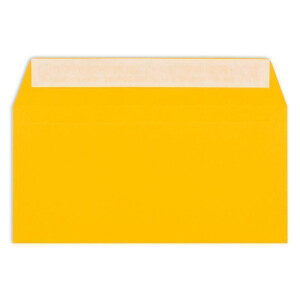 100 Brief-Umschläge DIN Lang - Honiggelb - 110 g/m² - 11 x 22 cm - sehr formstabil - Haftklebung - Qualitätsmarke: FarbenFroh by GUSTAV NEUSER