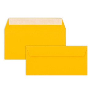 500 Brief-Umschläge DIN Lang - Honiggelb - 110 g/m² - 11 x 22 cm - sehr formstabil - Haftklebung - Qualitätsmarke: FarbenFroh by GUSTAV NEUSER