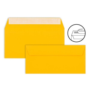 500 Brief-Umschläge DIN Lang - Honiggelb - 110 g/m² - 11 x 22 cm - sehr formstabil - Haftklebung - Qualitätsmarke: FarbenFroh by GUSTAV NEUSER