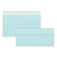 150 Brief-Umschläge DIN Lang - Hellblau - 110 g/m² - 11 x 22 cm - sehr formstabil - Haftklebung - Qualitätsmarke: FarbenFroh by GUSTAV NEUSER
