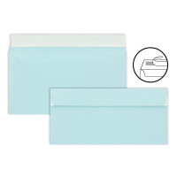 150 Brief-Umschläge DIN Lang - Hellblau - 110 g/m² - 11 x 22 cm - sehr formstabil - Haftklebung - Qualitätsmarke: FarbenFroh by GUSTAV NEUSER