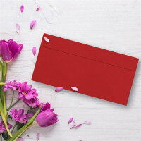 25 Brief-Umschläge DIN Lang - Rosen-Rot - 110 g/m² - 11 x 22 cm - sehr formstabil - Haftklebung - Qualitätsmarke: FarbenFroh by GUSTAV NEUSER