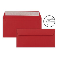 25 Brief-Umschläge DIN Lang - Rosen-Rot - 110 g/m² - 11 x 22 cm - sehr formstabil - Haftklebung - Qualitätsmarke: FarbenFroh by GUSTAV NEUSER