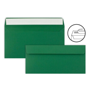 700 Brief-Umschläge DIN Lang - Dunkel-Grün - 110 g/m² - 11 x 22 cm - sehr formstabil - Haftklebung - Qualitätsmarke: FarbenFroh by GUSTAV NEUSER