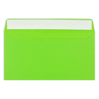 25 Brief-Umschläge DIN Lang - Hell-Grün - 110 g/m² - 11 x 22 cm - sehr formstabil - Haftklebung - Qualitätsmarke: FarbenFroh by GUSTAV NEUSER