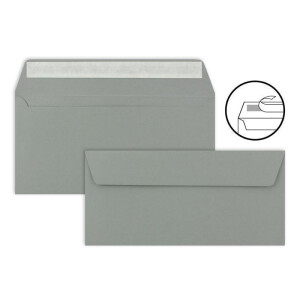 75 Brief-Umschläge DIN Lang - Graphitgrau / Dunkelgrau - 110 g/m² - 11 x 22 cm - sehr formstabil - Haftklebung - Qualitätsmarke: FarbenFroh by GUSTAV NEUSER