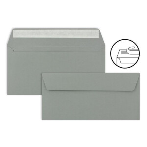 250 Brief-Umschläge DIN Lang - Graphitgrau / Dunkelgrau - 110 g/m² - 11 x 22 cm - sehr formstabil - Haftklebung - Qualitätsmarke: FarbenFroh by GUSTAV NEUSER