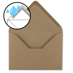 150x Vintage-Umschläge DIN B6 125 x 178 mm Kraftpapier 120 g/m² braun Recycling Brief-Umschläge Nassklebung Spitzklappe - UmWelt by GUSTAV NEUSER
