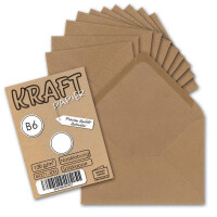 200x Vintage-Umschläge DIN B6 125 x 178 mm Kraftpapier 120 g/m² braun Recycling Brief-Umschläge Nassklebung Spitzklappe - UmWelt by GUSTAV NEUSER