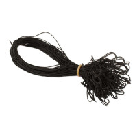 250 Stück Schmuck-Gummiband SCHWARZ für Einladungskarten mit Einlegeblatt - für Klappkarten A6 B6 DIN Lang Quadratisch A5 mit schöner Schlaufe