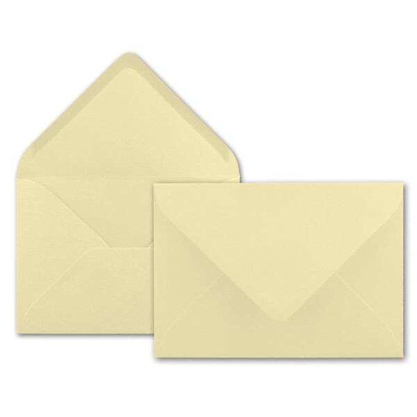 25x Brief-Umschläge Format B6 - Vanille- 120 x 175 mm - Nassklebung mit spitzer Klappe - 110 g/m² - Einladungs-Kuverts - FarbenFroh®