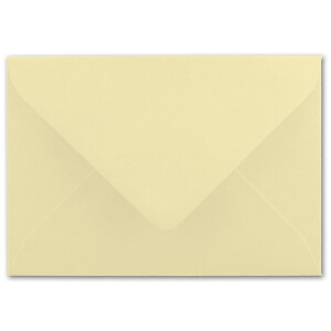 25x Brief-Umschläge Format B6 - Vanille- 120 x 175 mm - Nassklebung mit spitzer Klappe - 110 g/m² - Einladungs-Kuverts - FarbenFroh®