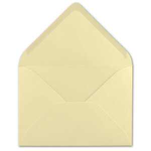 25x Brief-Umschläge Format B6 - Vanille- 120 x 175 mm - Nassklebung mit spitzer Klappe - 110 g/m² - Einladungs-Kuverts - FarbenFroh®