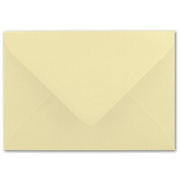 25x Brief-Umschläge Format B6 - Vanille- 120 x 175 mm - Nassklebung mit spitzer Klappe - 110 g/m² - Einladungs-Kuverts - FarbenFroh®