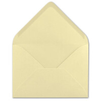 25x Brief-Umschläge Format B6 - Vanille- 120 x 175 mm - Nassklebung mit spitzer Klappe - 110 g/m² - Einladungs-Kuverts - FarbenFroh®