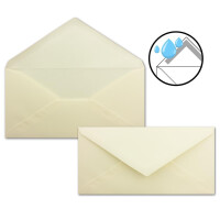 100 Brief-Umschläge Vanille DIN Lang - 110 x 220 mm (11 x 22 cm) - Nassklebung ohne Fenster - Ideal für Einladungs-Karten - Serie FarbenFroh