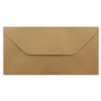 300x Kraftpapier Umschläge DIN Lang - Braun ÖKO - Nassklebung 11 x 22 cm - Trapez-Verschluss - Vintage Kuverts - von NEUSER PAPIER