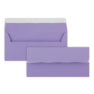 50 Brief-Umschläge DIN Lang - Violett - 110 g/m² - 11 x 22 cm - sehr formstabil - Haftklebung - Qualitätsmarke: FarbenFroh by GUSTAV NEUSER