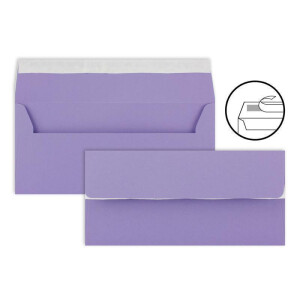 50 Brief-Umschläge DIN Lang - Violett - 110 g/m² - 11 x 22 cm - sehr formstabil - Haftklebung - Qualitätsmarke: FarbenFroh by GUSTAV NEUSER