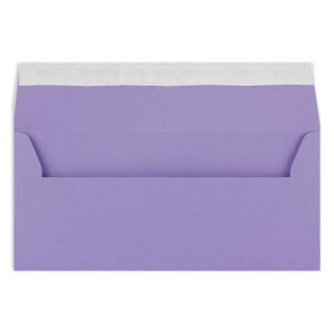 50 Brief-Umschläge DIN Lang - Violett - 110 g/m² - 11 x 22 cm - sehr formstabil - Haftklebung - Qualitätsmarke: FarbenFroh by GUSTAV NEUSER