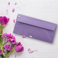 50 Brief-Umschläge DIN Lang - Violett - 110 g/m² - 11 x 22 cm - sehr formstabil - Haftklebung - Qualitätsmarke: FarbenFroh by GUSTAV NEUSER
