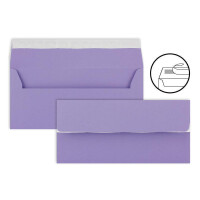 50 Brief-Umschläge DIN Lang - Violett - 110 g/m² - 11 x 22 cm - sehr formstabil - Haftklebung - Qualitätsmarke: FarbenFroh by GUSTAV NEUSER