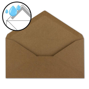 25x Kraftpapier Umschläge DIN Lang - Braun ÖKO - Nassklebung 11 x 22 cm - 120 g/m² Spitzklappe - Vintage Kuverts - von NEUSER PAPIER