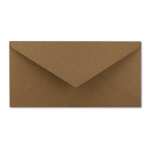 25x Kraftpapier Umschläge DIN Lang - Braun ÖKO - Nassklebung 11 x 22 cm - 120 g/m² Spitzklappe - Vintage Kuverts - von NEUSER PAPIER