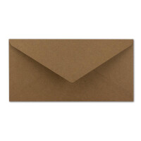 25x Kraftpapier Umschläge DIN Lang - Braun ÖKO - Nassklebung 11 x 22 cm - 120 g/m² Spitzklappe - Vintage Kuverts - von NEUSER PAPIER