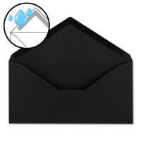 100x Kraftpapier Umschläge DIN Lang - Schwarz ÖKO - Nassklebung 11 x 22 cm - 120 g/m² Spitzklappe - Vintage Kuverts - von NEUSER PAPIER