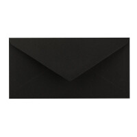 100x Kraftpapier Umschläge DIN Lang - Schwarz ÖKO - Nassklebung 11 x 22 cm - 120 g/m² Spitzklappe - Vintage Kuverts - von NEUSER PAPIER