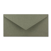 25x Kraftpapier Umschläge DIN Lang - Grau ÖKO - Nassklebung 11 x 22 cm - 120 g/m² Spitzklappe - Vintage Kuverts - von NEUSER PAPIER