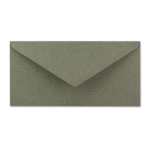 50x Kraftpapier Umschläge DIN Lang - Grau ÖKO - Nassklebung 11 x 22 cm - 120 g/m² Spitzklappe - Vintage Kuverts - von NEUSER PAPIER