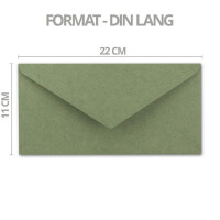 25x Kraftpapier-Umschläge DIN Lang - Grün - Nassklebung 11 x 22 cm - Brief-Umschläge aus Recycling-Papier - Vintage Kuverts von NEUSER PAPIER