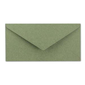 50x Kraftpapier-Umschläge DIN Lang - Grün - Nassklebung 11 x 22 cm - Brief-Umschläge aus Recycling-Papier - Vintage Kuverts von NEUSER PAPIER