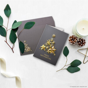 Weihnachtskarten - 20er Set mit Umschlägen- DIN A6/C6 - Klappkarten für Weihnachtsgrüße - 20 Stück - Frohe Weihnachten