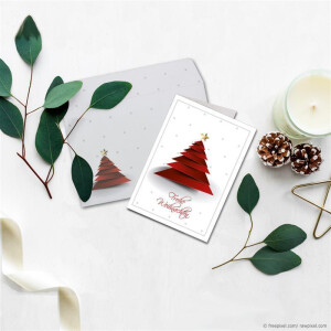 Weihnachtskarten - 20er Set mit Umschlägen- DIN A6/C6 - Klappkarten für Weihnachtsgrüße - 20 Stück - Frohe Weihnachten