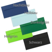 50 Brief-Umschläge DIN Lang - Farbenmix-Paket 1 - 100 g/m² - 11 x 22 cm - sehr formstabil - Haftklebung - Qualitätsmarke: FarbenFroh by GUSTAV NEUSER