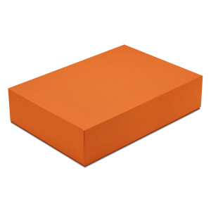 Hochwertige Aufbewahrungs- und Geschenkboxen - 1 Stück - DIN A4 - Orange bezogen - 302 x 213 x 70 mm