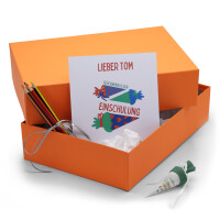 Hochwertige Aufbewahrungs- und Geschenkboxen - 1 Stück - DIN A4 - Orange bezogen - 302 x 213 x 70 mm