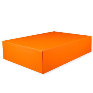 Hochwertige Aufbewahrungs- und Geschenkboxen - 3 Stück - DIN A4 - Orange bezogen - 302 x 213 x 70 mm