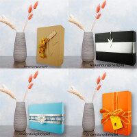 Hochwertige Aufbewahrungs- und Geschenkboxen - 3 Stück - DIN A4 - Orange bezogen - 302 x 213 x 70 mm